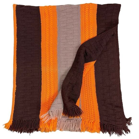 Decorative Warm Winter Fringe Edge Wool Textured Stripe Knit Throw Blanket - Picture 8 of 13